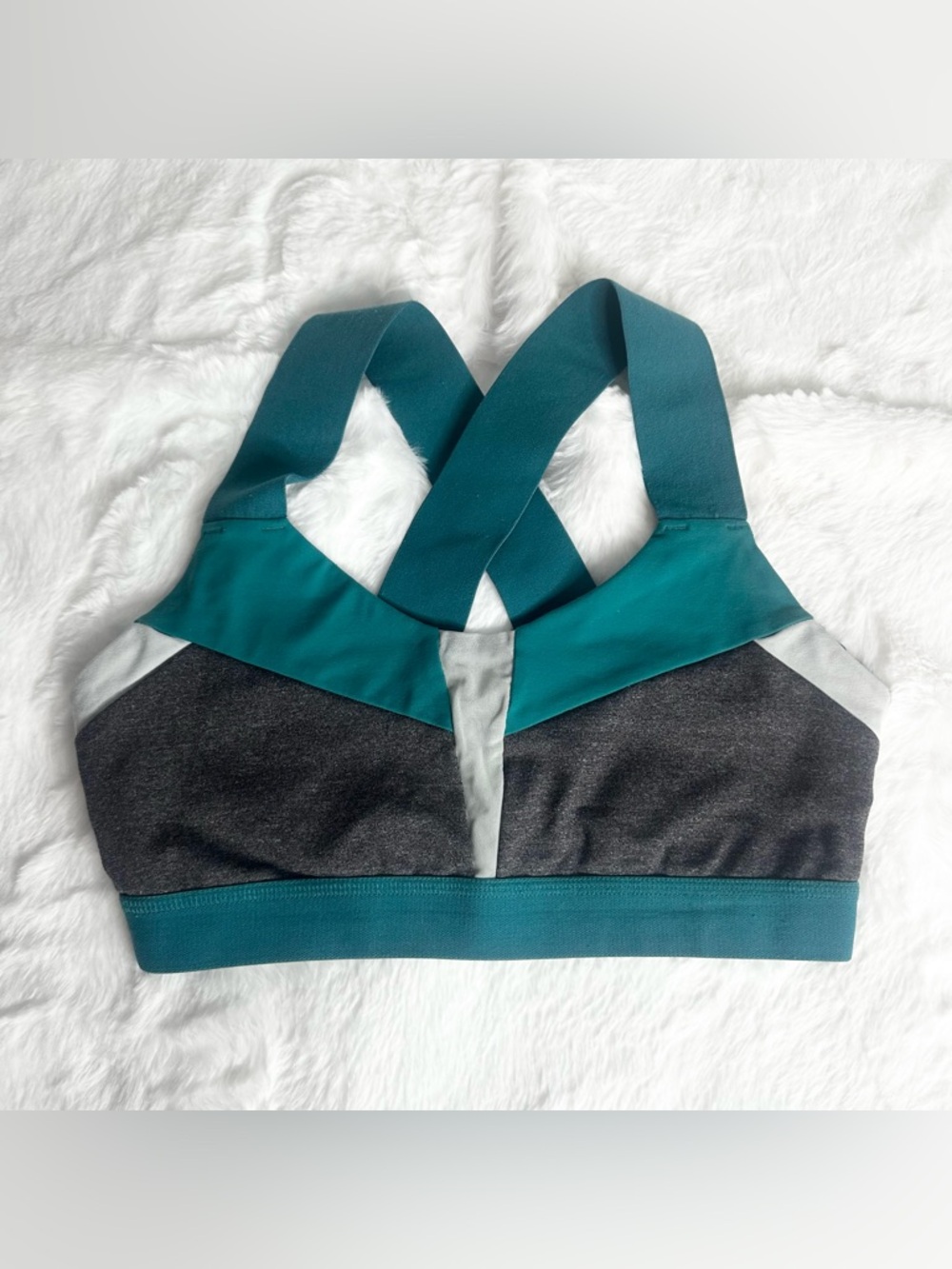 *ALO* Teal & Charcoal Strappy Sports Bra